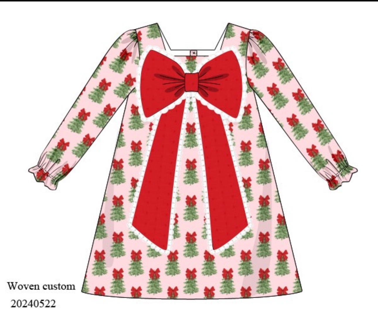 RTS : Bowtiful Christmas Trees Dress