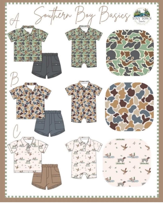 RTS : Southern Boy Basics - Fall Camo Romper
