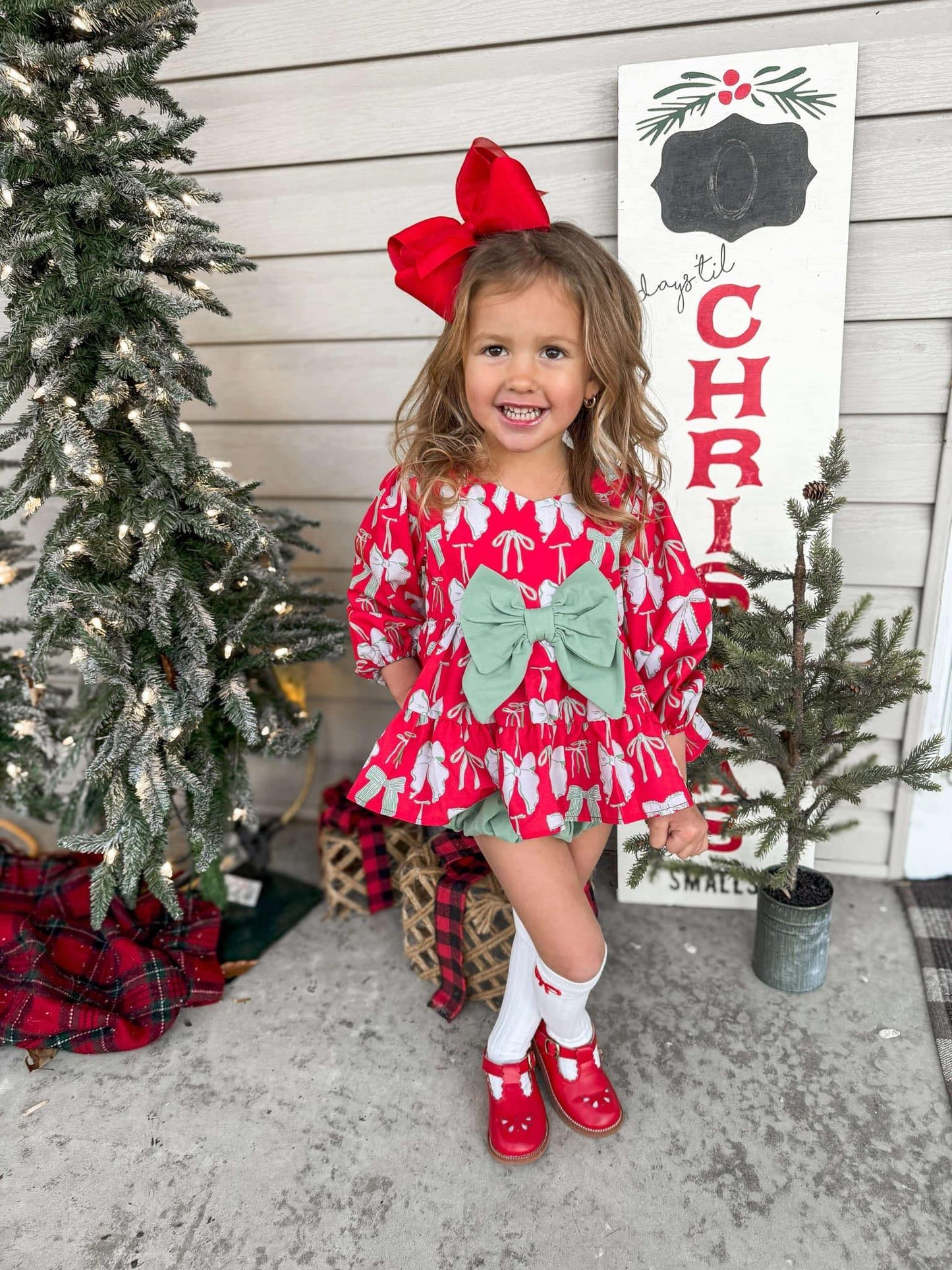RTS : Christmas Bows Bloomer Set
