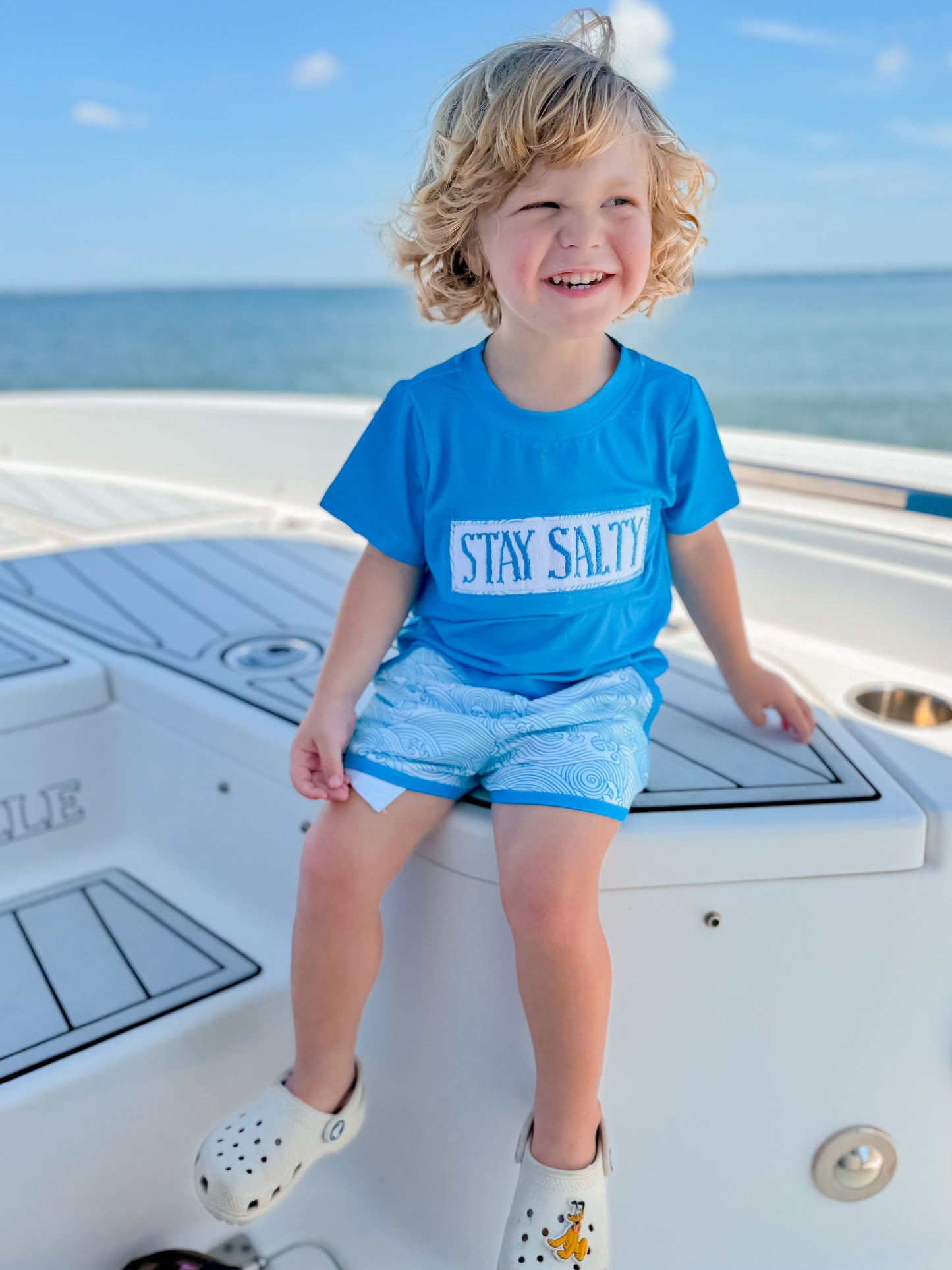 RTS : Waves Boy Smocked Set - STAY SALTY