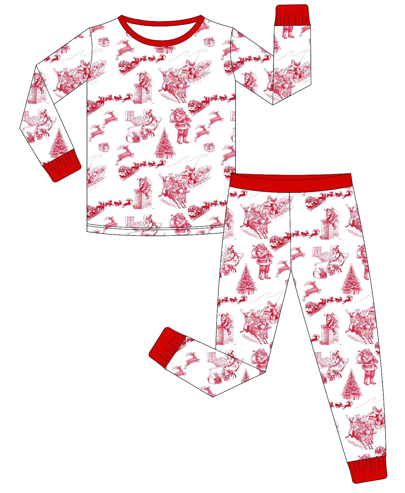 RTS : Santa Toile Bamboo Set