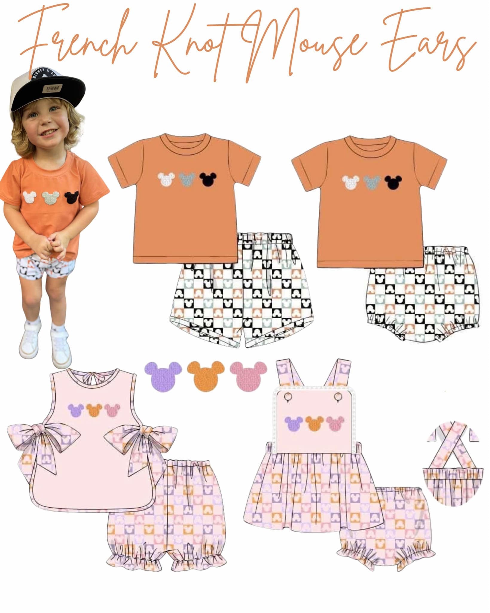 PO23 : French Knot Mouse Ears Collection – Tiny Town Smocks