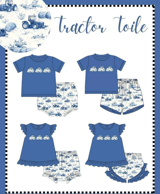 RTS : Boy Tractor Toile Diaper Set