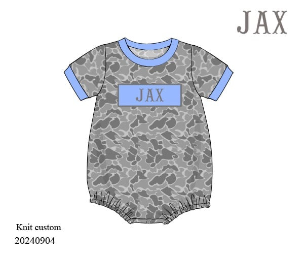 RTS : Blue + Greyscale Camo Bubble - 12m - "DADDY'S BUDDY"