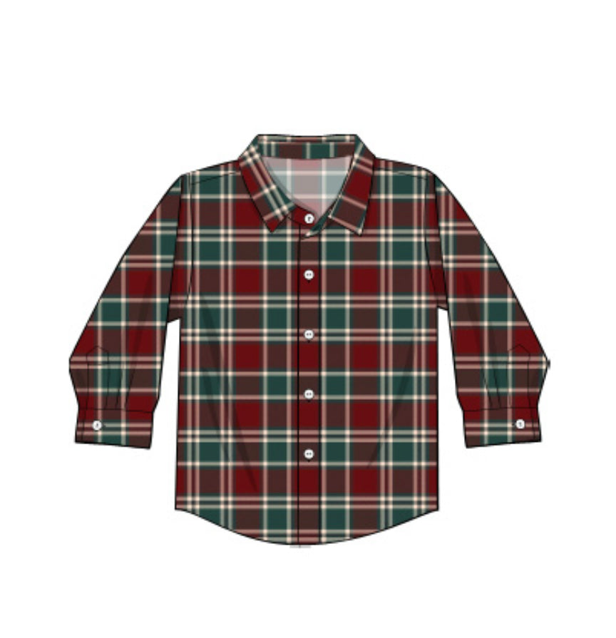 RTS : Dressy Plaid Boy Shirt