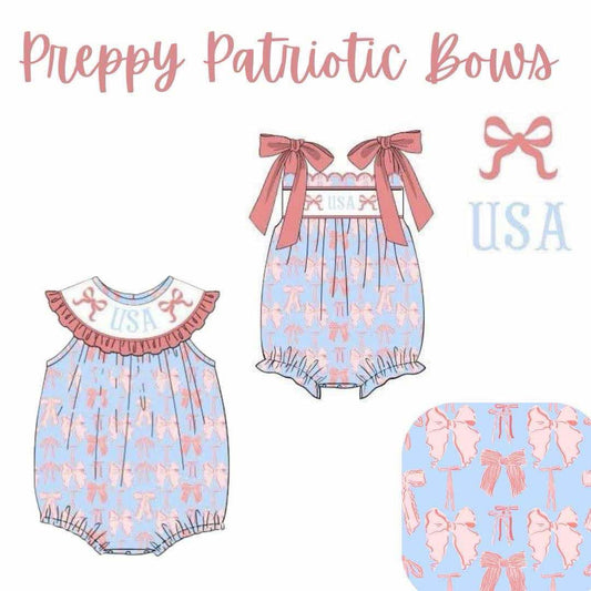 PO21 : Preppy Patriotic Bows Smocked Collection